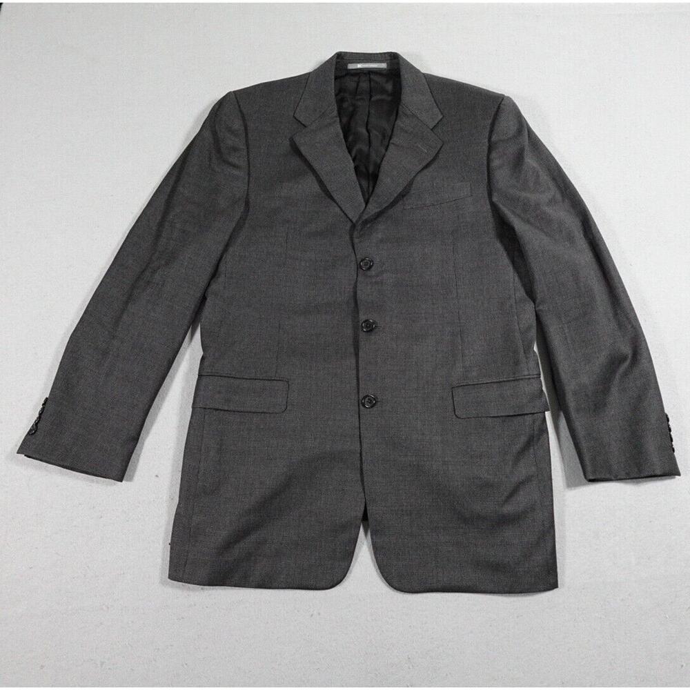 Hickey Freeman Blazer Men's 42L Gray Wool 3 Button Sports Coat Suit Jacket
